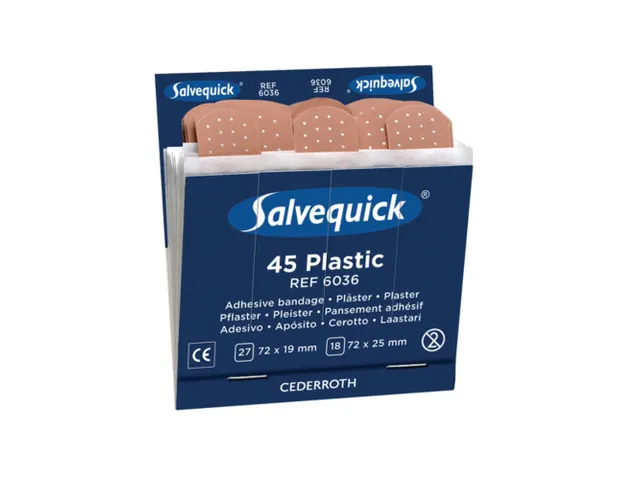 Salvequick 6036 plactic pleisters, pak van 6 x 45 stuks