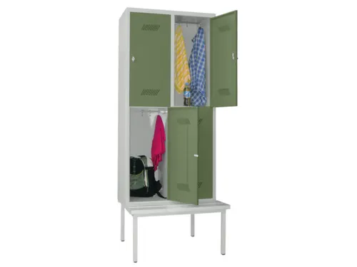 banklocker,dubbeldeks,HxBxD 2150x800x800mm,RAL7035,front RAL6011