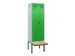 locker met bank,voor scheiding van kleding,HxBxD 2120x600x815mm,2vak