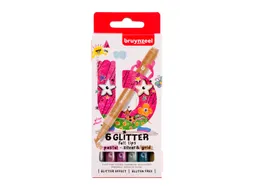 Viltstiften Bruynzeel Kids glitter 6 kleuren