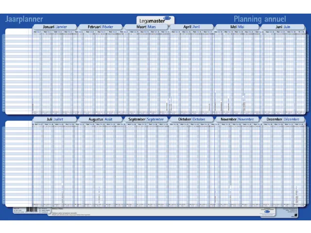 Projectplanner 2026 Legamaster 90x60cm horizontaal gelamineerd Engelst