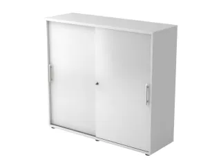 kantoor-schuifdeurkast 1100x1200x400mm hout romp + front wit 3 OH - 1