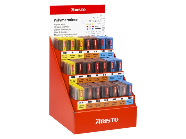 Potloodstiftjes Aristo 126-delig in display, diverse lijndiktes