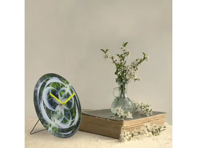 Horloge de Table/Murale 20 cm-Silencieux-Vert-Verre Trempé-NeXtime Co