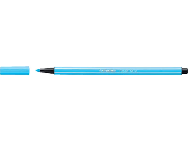 Viltstift STABILO Pen 68/031 medium neon blauw