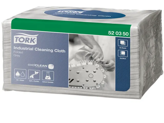 Tork 520350 Werkdoeken Industrial Cleaning Grijs Folded