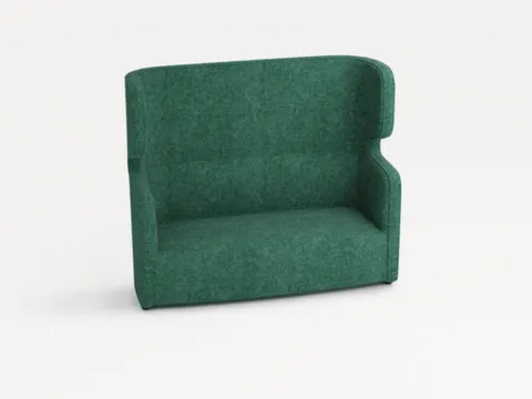sofa,2-zits,geluidabsorberend,stof turkoois,HxBxD 1330x1570x760mm