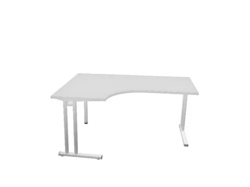 bureau in vrije vorm,HxBxD 740x1600x1200mm,vrije vorm,MP-lichtgrijs