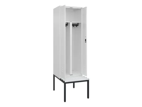 PBM-locker met bank,HxBxD 2120x600x815mm,2vak,vak B 300mm,cil.-slot