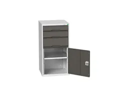 ladekast HxBxD 1000x525x550mm 3laden romp RAL7035 front RAL7016
