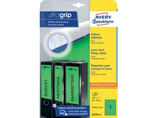 Rugetiket Avery Zweckform smal 38x192mm zelfklevend groen L4764-20 - 1