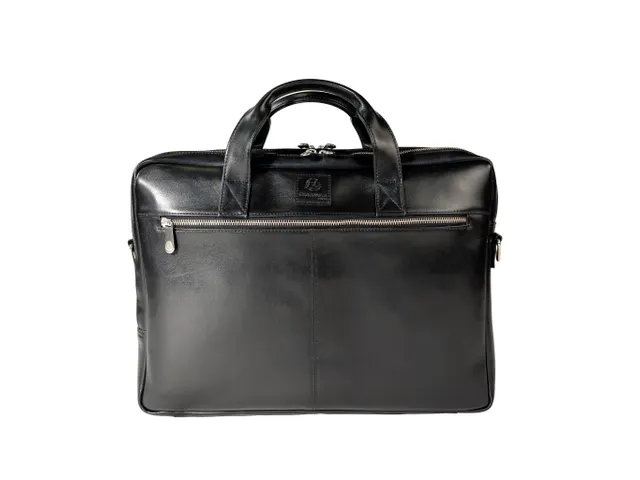 Computertas-dubbel E xactive zwart leder