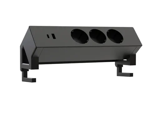 Stekkerdoos Euroseats opbouw 3 voudig USB A+C zwart