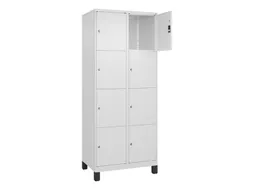 lockerkast,HxBxD 1950x800x500mm,2x4vakken,vak B 400mm,cil.-slot,voeten