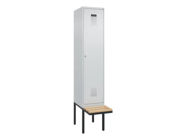 locker met bank,voor scheiding van kleding,HxBxD 2120x400x815mm,1vak