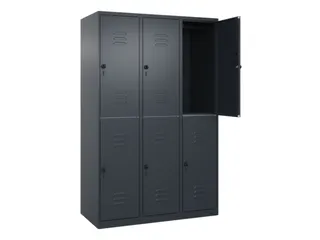 dubbeldekse locker,HxBxD 1850x1200x500mm,3x2vak.,vak B 400mm - 2