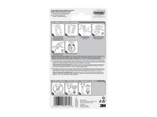 Kabelklem Command rond incl bevestigingsstrips transparant 4 stuks