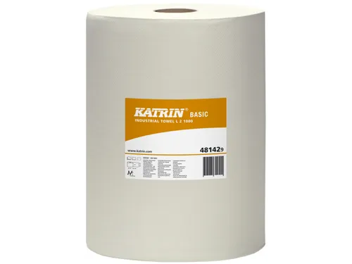 Katrin 481429 Basic L Poetsrol 2-laags Natuurwit Spiraalkern