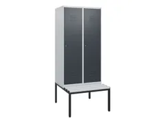 locker met bank,HxBxD 1950x800x815mm,2vak,vak B 400mm,cil.-slot