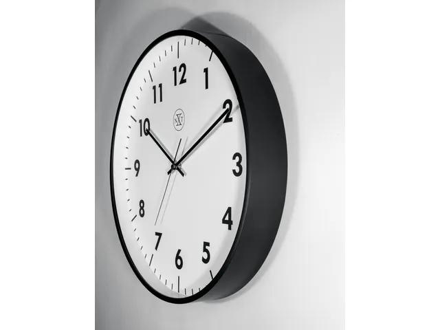 wandklok NXT STIL UURWERK 40cm kunststof wit zwarte cijfers