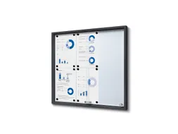 Vergrendelbaar notitiebord Indoor Slim 6xA4 met Schuifdeuren Antraciet