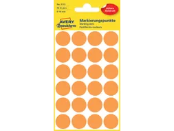 Etiket Avery Zweckform 3173 Rond Ø18mm Lichtoranje 96 Stuks