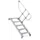 industriële trap,bordes H 1,07m,5treden,trede D 225mm,45° helling