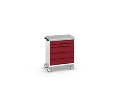 gereedschapswagen 980x800x600mm linoleum blad 5 laden RAL7035+RAL3004