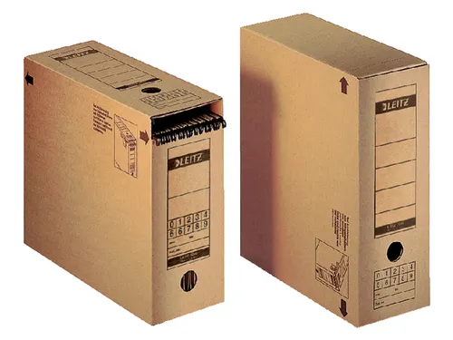 Archiefdoos Leitz 6086 Premium 120x275x325mm met afsluitklep bruin