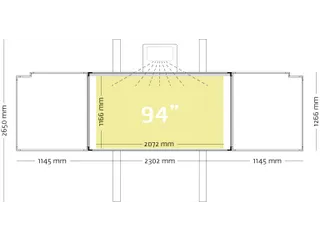 Projectiebord vijfvlaks 126x231cm 16:9 kolom mat Extraflat finger touc - 2