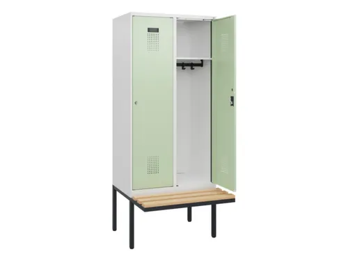 locker met bank,HxBxD 1950x800x815mm,2vak,vak B 400mm,cilinderslot