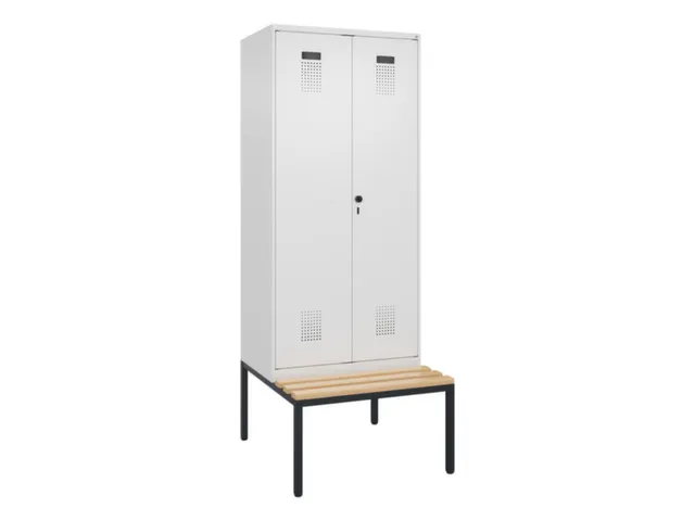 locker met bank,voor scheiding van kleding,HxBxD 2120x800x815mm,2vak