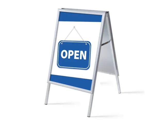 Stoepbord A1 complete set met print "OPEN" Blauw