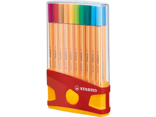 Fineliner STABILO point 88 ColorParade rollerset geel/rood F ass 20st