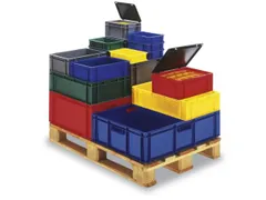 Euronorm-stapelbak 61l 320x600x400mm Wanden/bodem Gesloten Rood