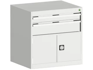 ladekast HxBxD 800x800x525mm 2laden RAL7035 front RAL7035 - 1