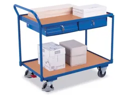 Tafelwagen 250kg 1000x600mm 2 Etages 2 Laden Houten Plaat