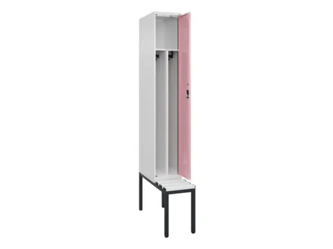 locker met bank,voor scheiding van kleding,HxBxD 2120x300x815mm,1vak
