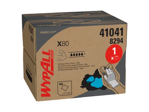 Reinigingsdoek WypAll X80 dispenserdoos 1-laags 160 vel blauw 8294