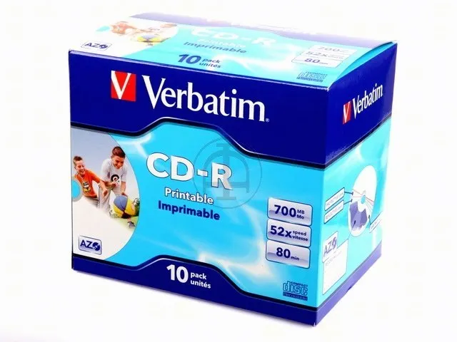 Verbatim CD recordable doos van 10 stuks Jewelcase 52X 700mb