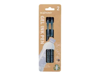 Gelschrijver Econovo 0.7mm blauw en zwart blister à 2 stuks - 2