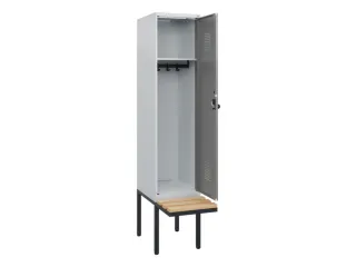 locker met bank,HxBxD 1950x400x815mm,1vak,vak B 400mm,draaigrendel - 1