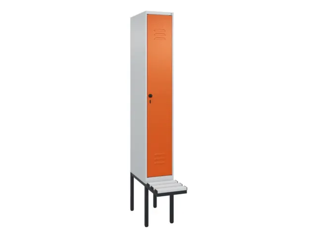 locker met bank,HxBxD 2120x300x815mm,1vak,vak B 300mm,draaigrendel