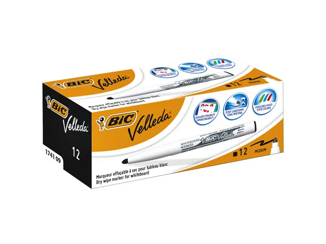 Viltstift Bic Velleda 1741 whiteboard rond medium zwart