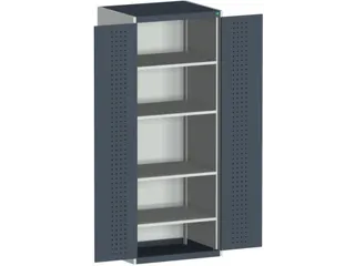 kast met geperforeerde platen,HxBxD 2000x800x650mm,4xStalen bodem - 1