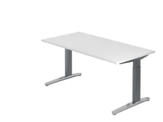 In hoogte verstelbaar bureau,HxBxD 680-850x1600x800mm,blad wit - 1