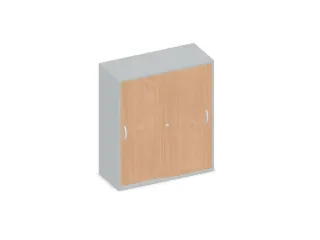 Schuifdeurkast 1150x1000x430mm Romp Lichtgrijs Decor Front Beuken - 1