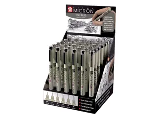 Fineliner Display Sakura Pigma Micron assorti zwart - 1