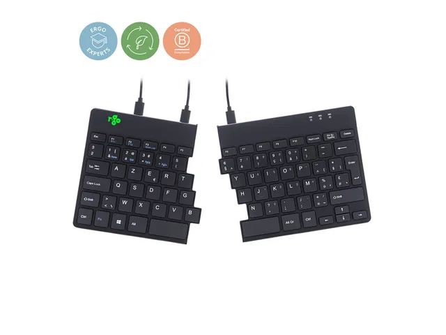 Split Break V2 ergonomisch toetsenbord Azerty BE Zwart bedraad