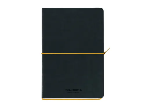Notitieboek Aurora Tesoro A5 192blz lijn 80gr zwart geel